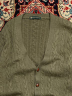 PORTLAND COUNTRY CLUB VINTAGE KNITTED TEXTURED WOOL CARDIGAN