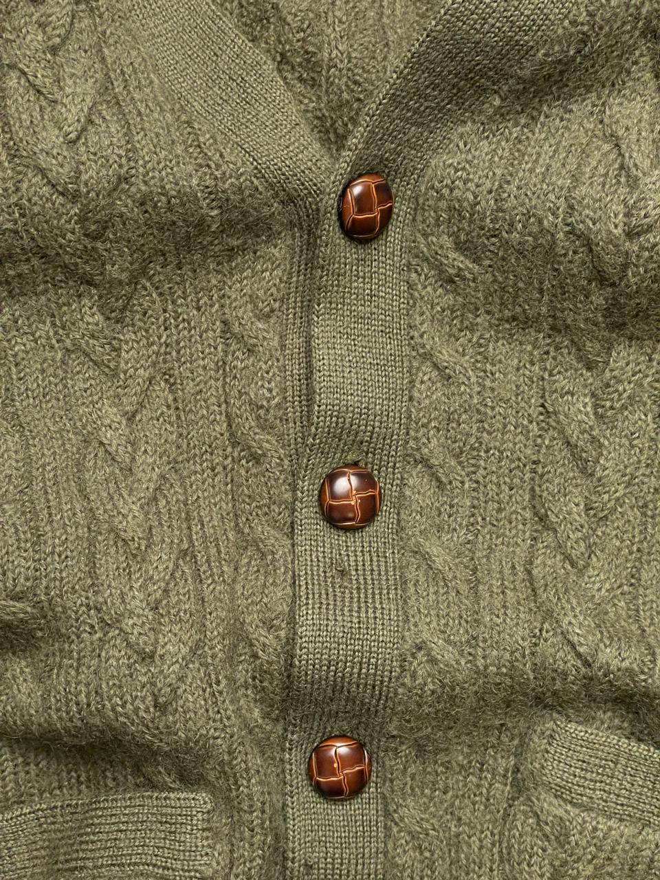 PORTLAND COUNTRY CLUB VINTAGE KNITTED TEXTURED WOOL CARDIGAN