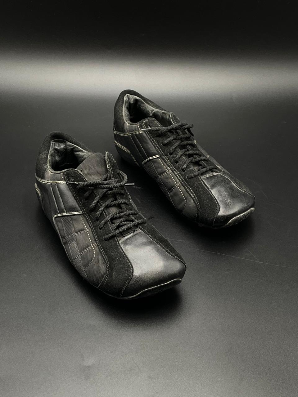 Diesel Auriga vintage BLACK LEATHER AND SUEDE Y2K SNEAKERS - 39