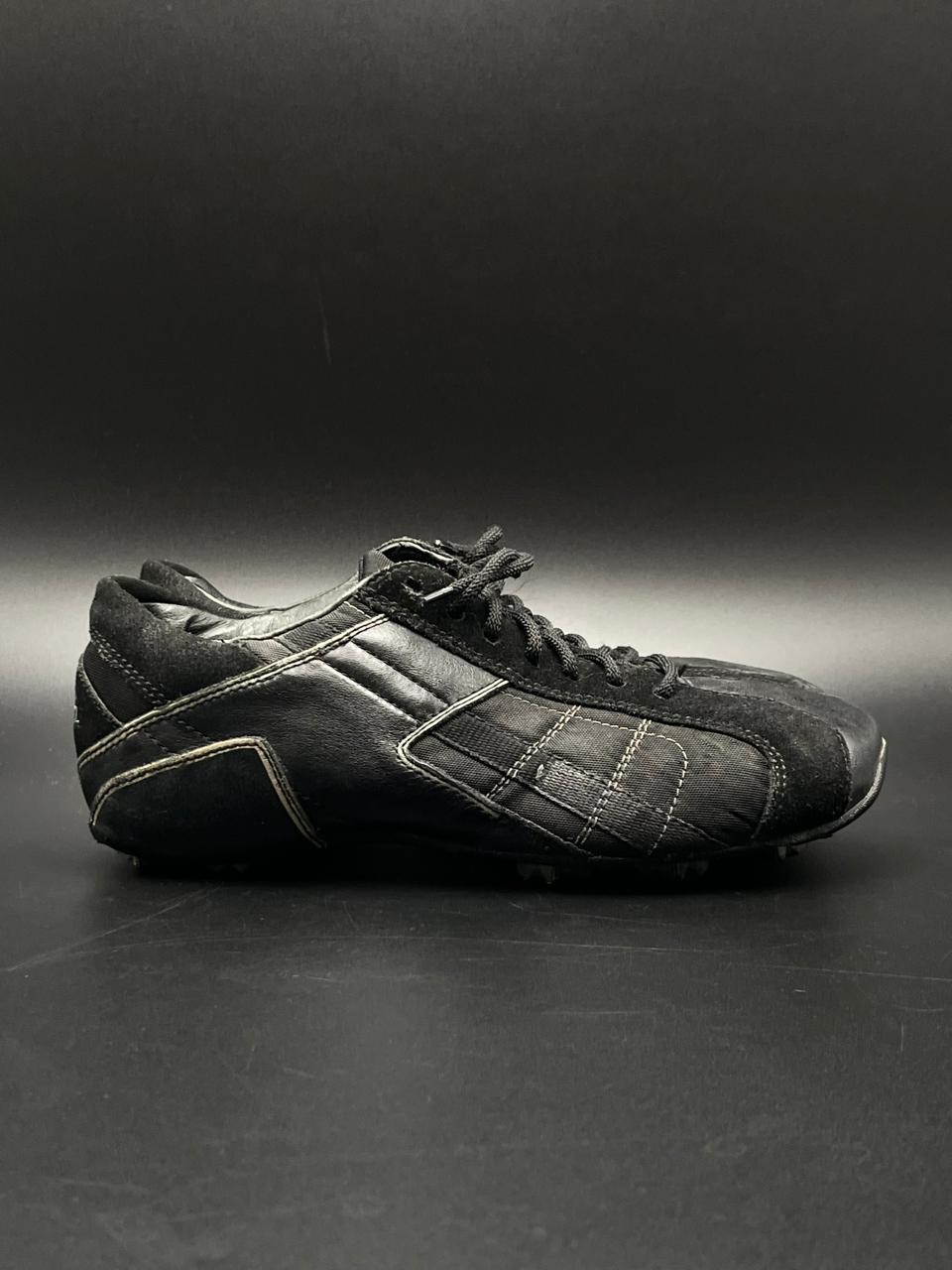 Diesel Auriga vintage BLACK LEATHER AND SUEDE Y2K SNEAKERS - 39