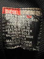 Diesel Auriga vintage BLACK LEATHER AND SUEDE Y2K SNEAKERS - 39