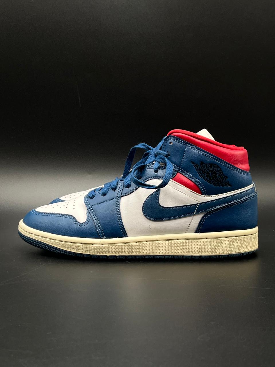 NIKE Air Jordan 1 Mid French Blue-RED