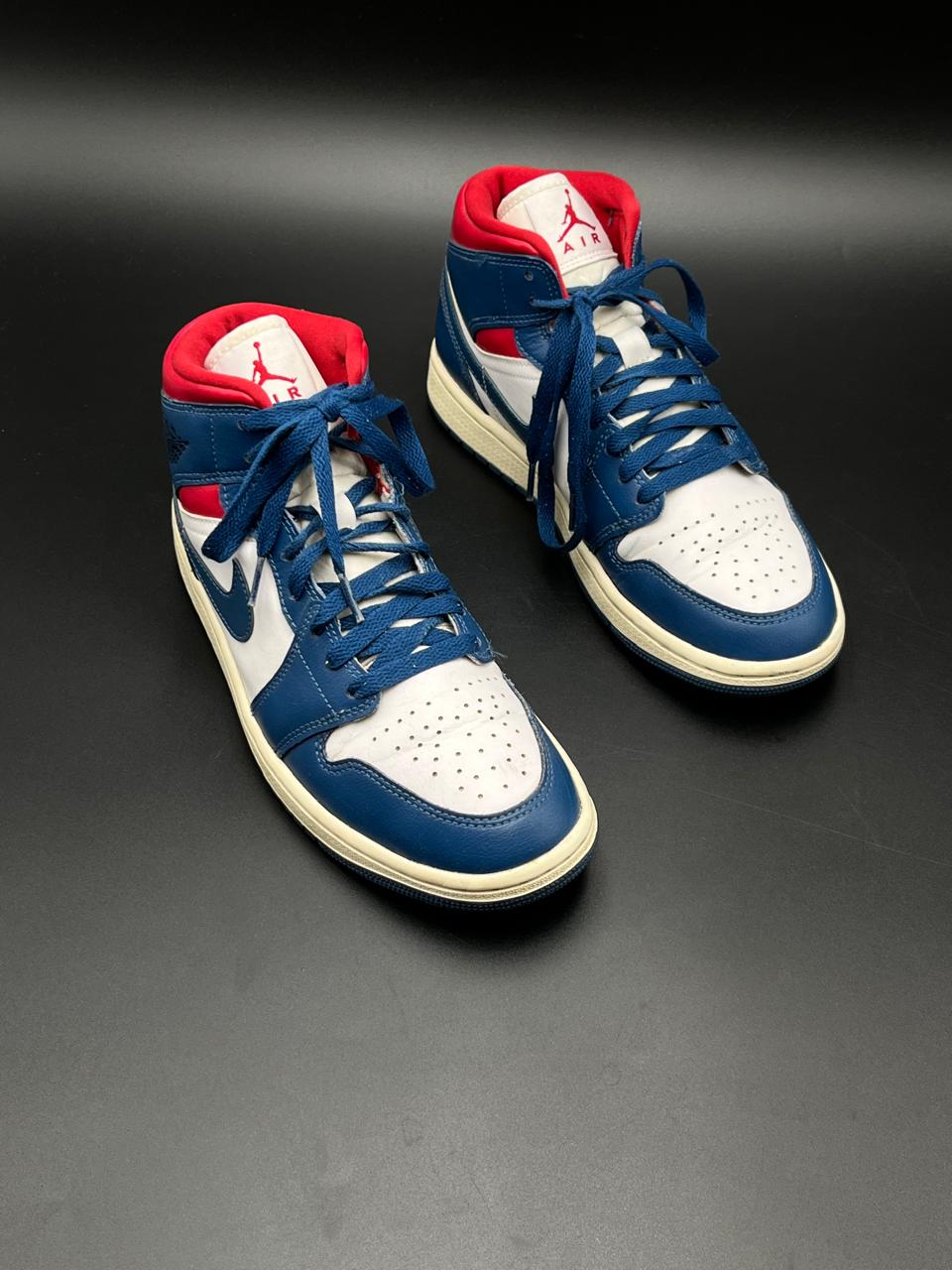 NIKE Air Jordan 1 Mid French Blue-RED