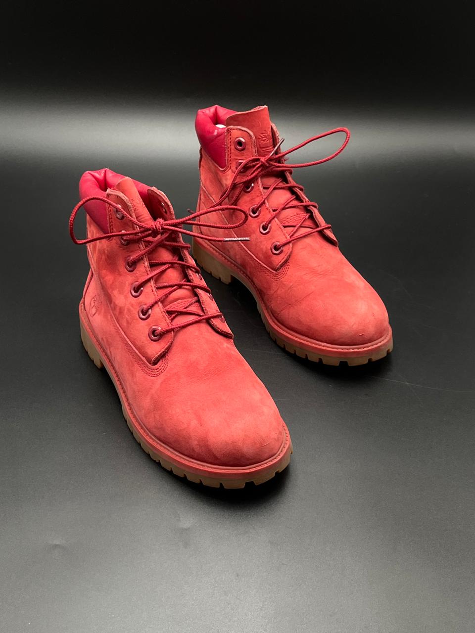 Timberland 6-Inch Premium Boot red nubuck leather finish