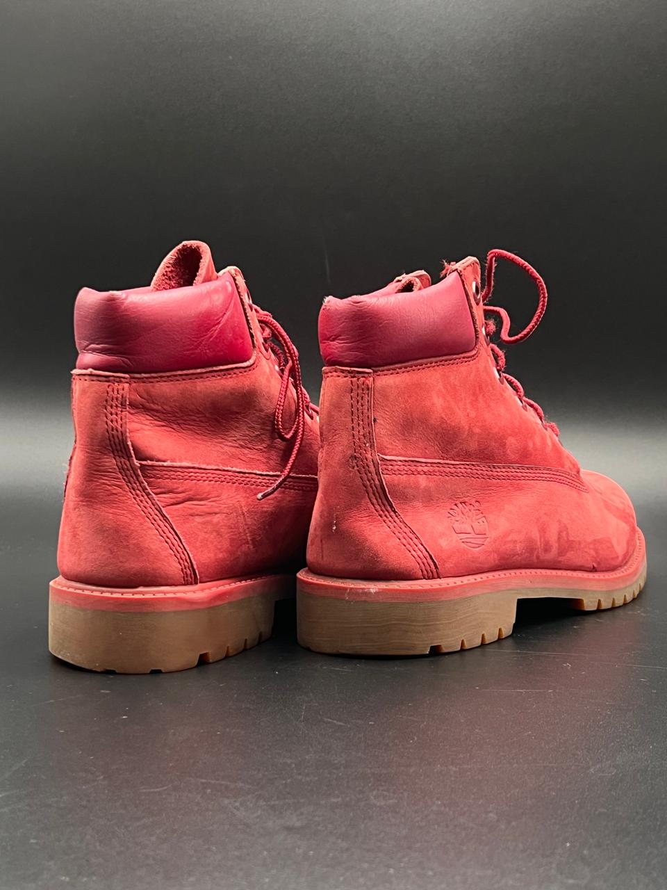Timberland 6-Inch Premium Boot red nubuck leather finish