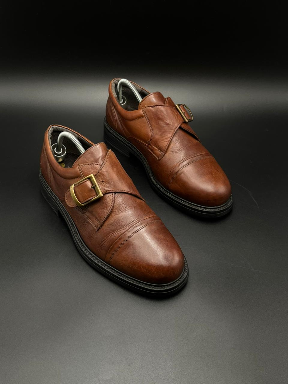 VINTAGE brown leather monk strap BOOTS