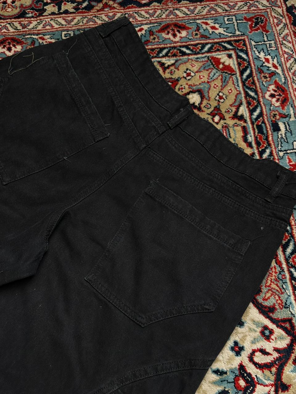 BOOHOO MAN BLACK BAGGY Cargo Denim Pants