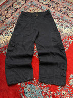 BOOHOOMAN BLACK BAGGY Cargo Denim Pants