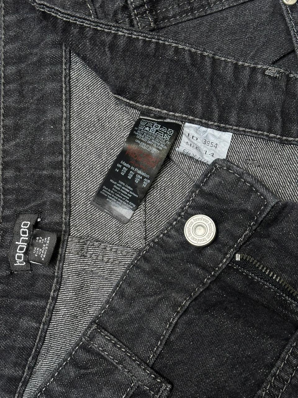 BOOHOO MAN WASHED DARK GREY BAGGY PANTS