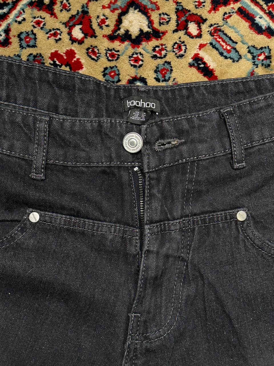 BOOHOO MAN WASHED DARK GREY BAGGY PANTS
