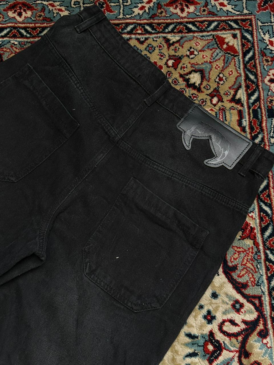 FAVELA WASHED BLACK PATCHED RELAXED FIT PANTS