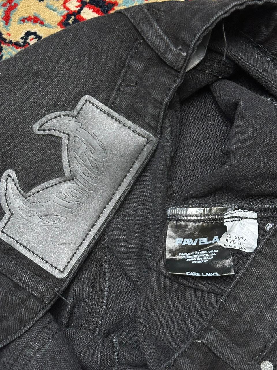 FAVELA WASHED BLACK PATCHED RELAXED FIT PANTS