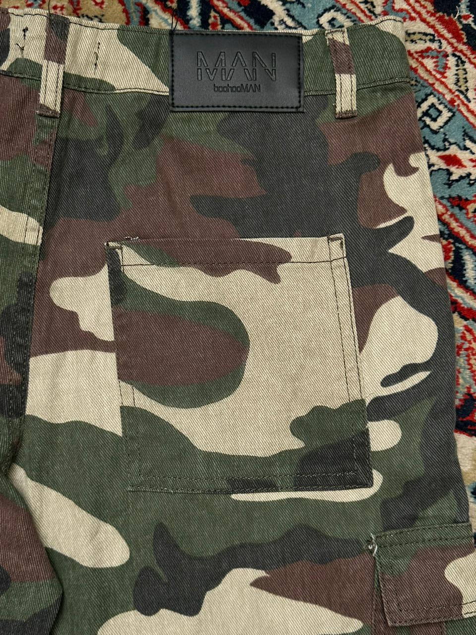 BOOHOO MAN CAMO Baggy Studded CARGOS