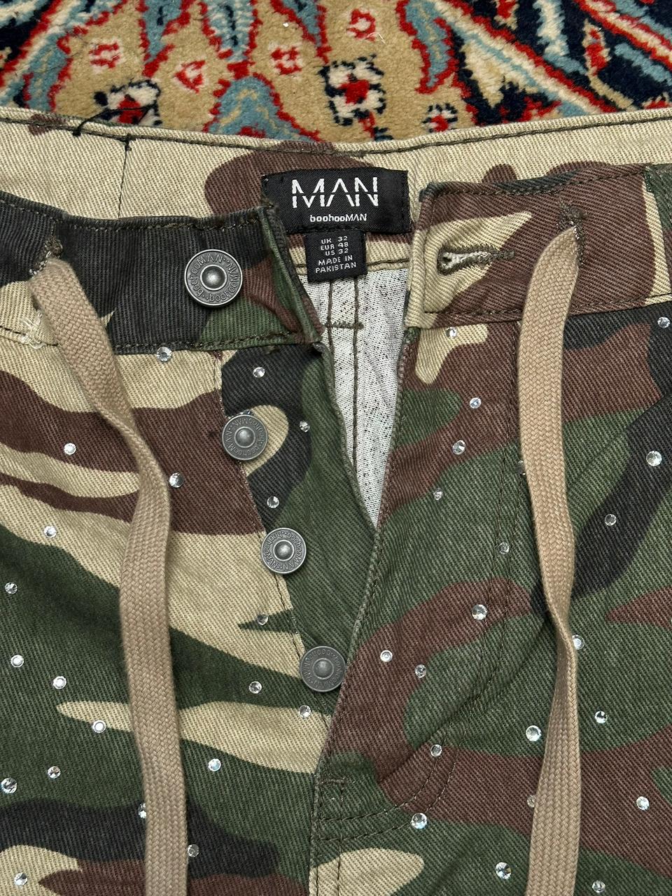 BOOHOO MAN CAMO Baggy Studded CARGOS