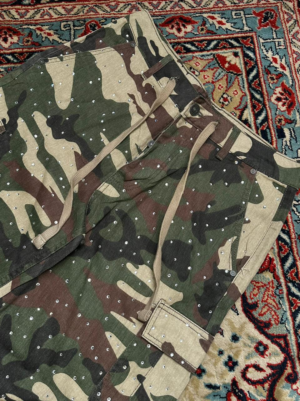 BOOHOO MAN CAMO Baggy Studded CARGOS