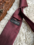Quatro Hand Made Burgundy Solid Texture Tie