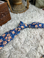 George Cotton-Linen Floral Necktie