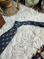 Michiko London Koshino Charcoal Checkerboard Geometric Silk-Look Necktie
