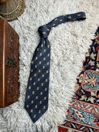 Michiko London Koshino Charcoal Checkerboard Geometric Silk-Look Necktie