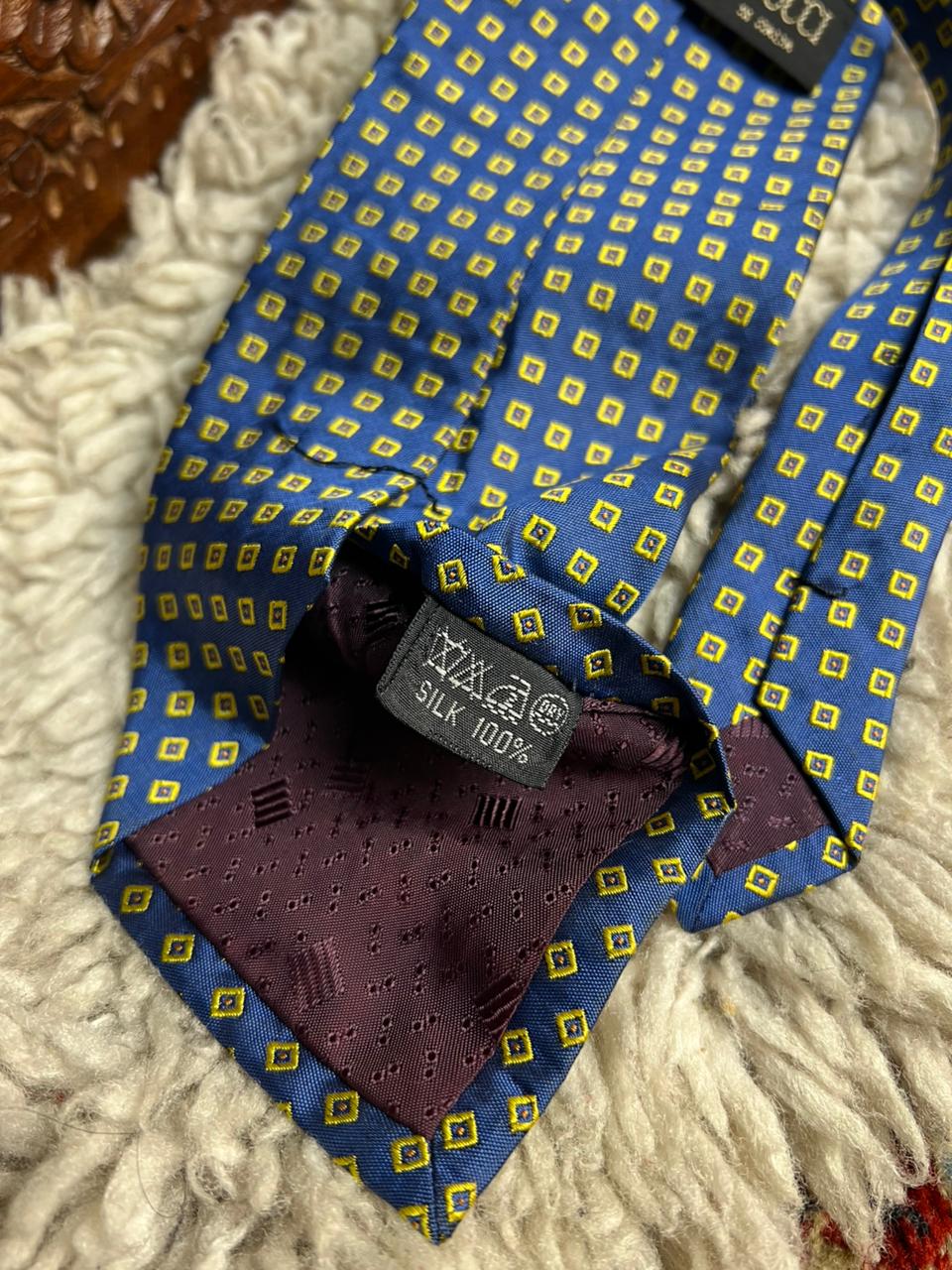 Emilio Casucci Italy Pure Silk Geometric Print Tie