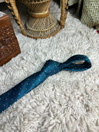 Bluezoo Teal & Navy Micro-Triangle Geometric Patterned Tie