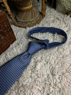 Florence + Fred Blue Diagonal Striped Silk Tie