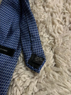 Florence + Fred Blue Diagonal Striped Silk Tie