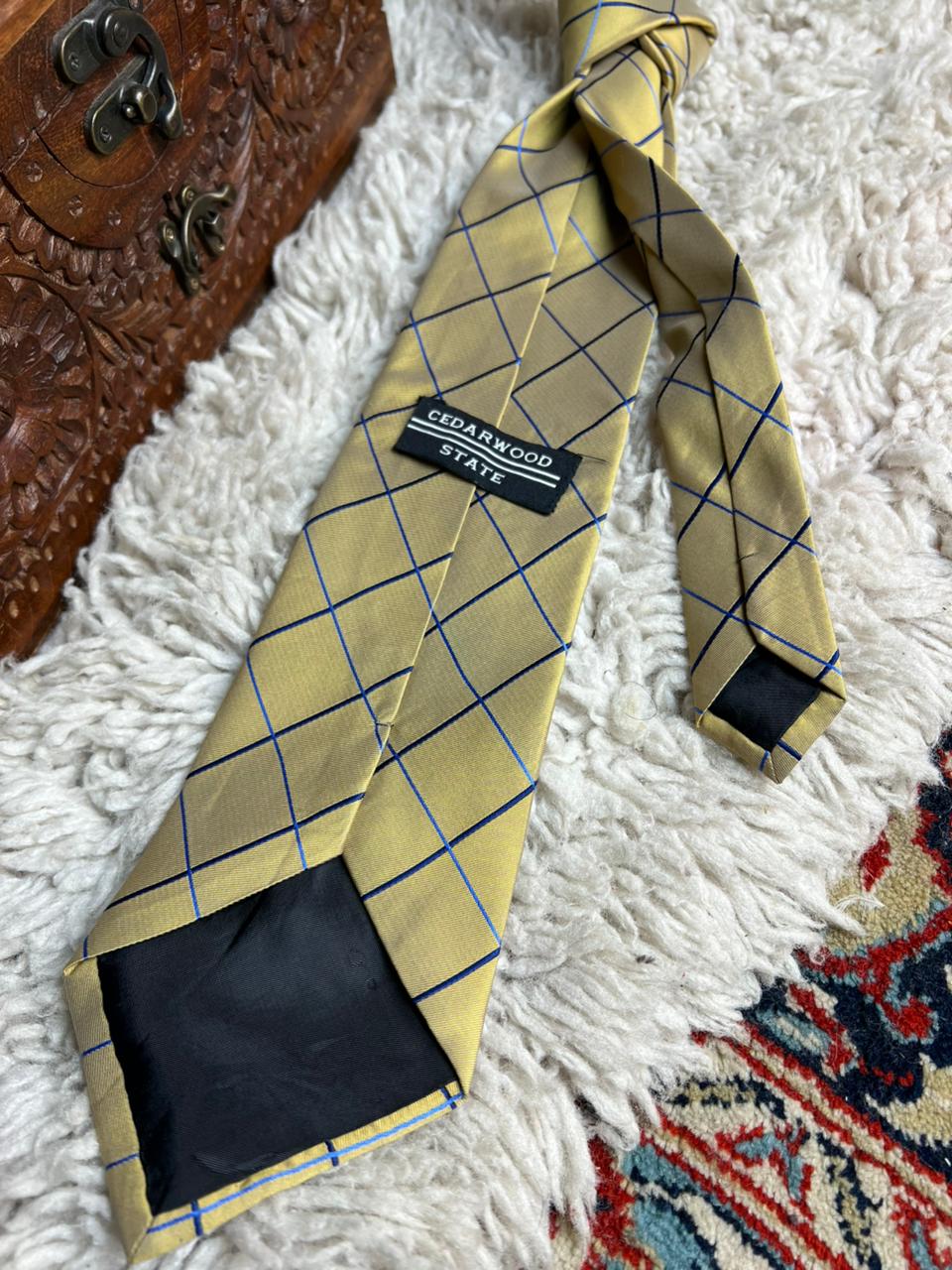 Cedarwood State Windowpane Check Tie