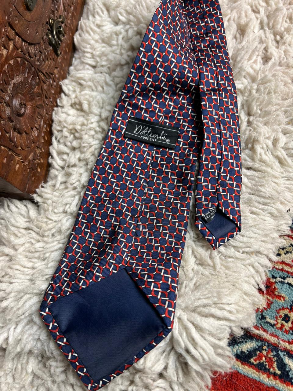 D'Alenbi Geometric Silk Tie