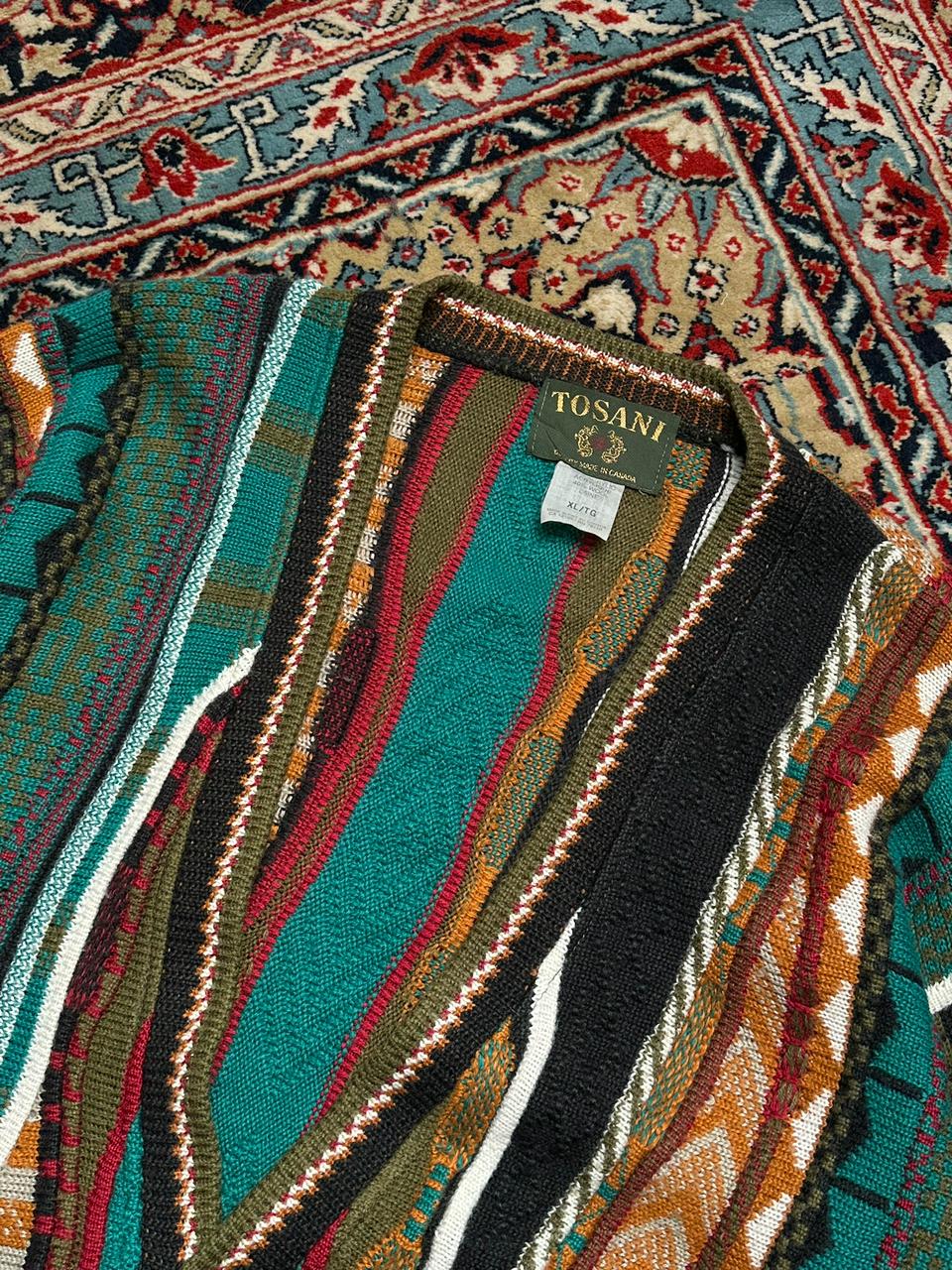 TOSANI VINTAGE TEXTURED COOGI STYLE SWEATER