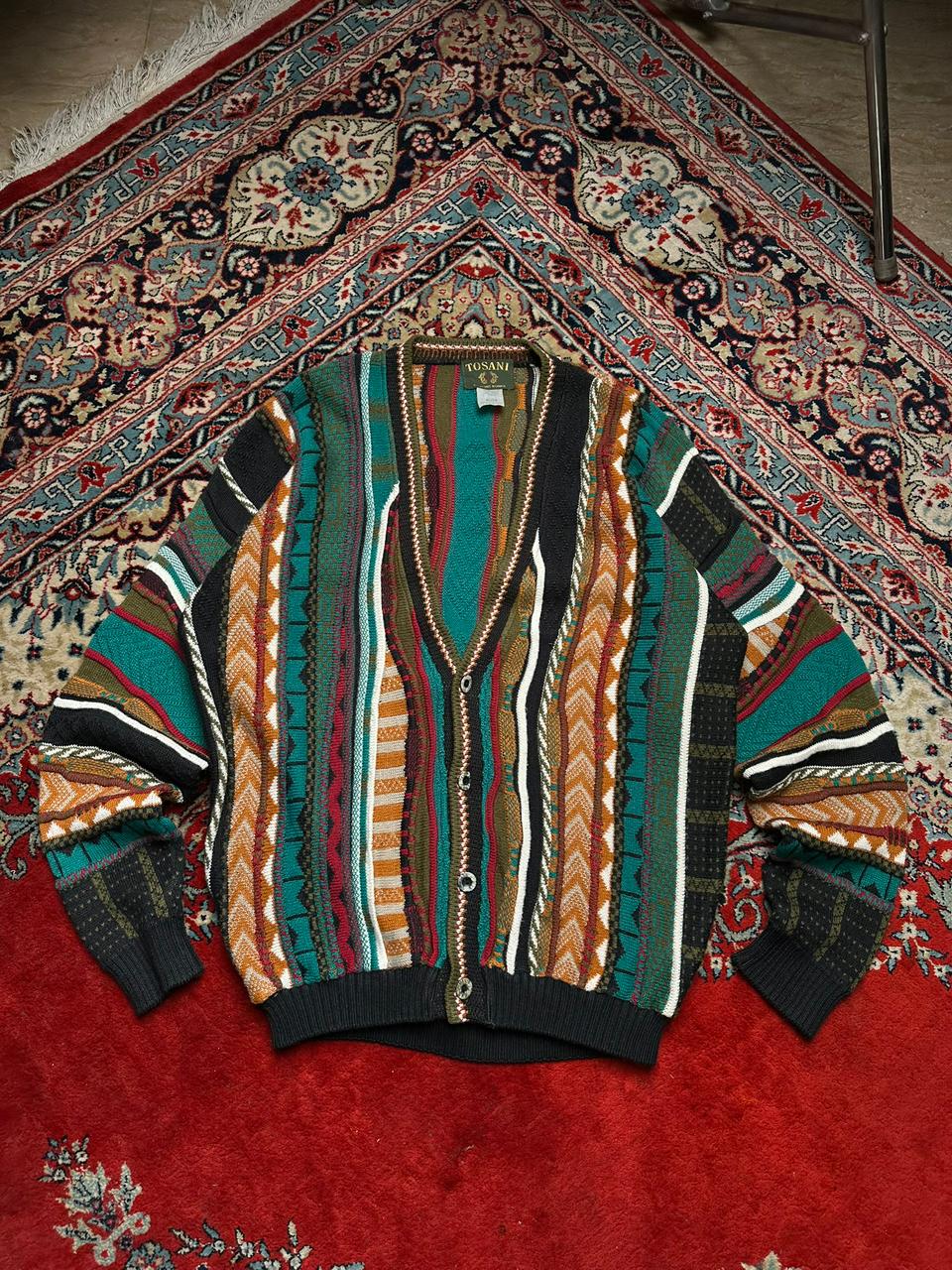 TOSANI VINTAGE TEXTURED COOGI STYLE SWEATER
