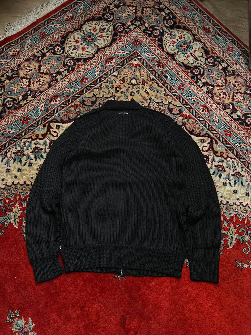 BOY LONDON 100% Wool Full Zip Cardigan Sweater