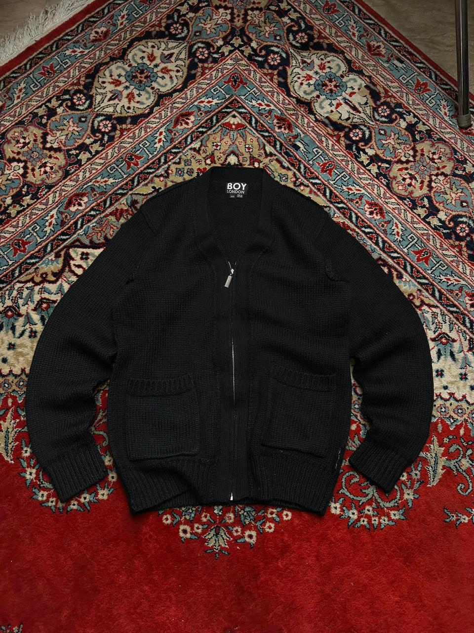 BOY LONDON 100% Wool Full Zip Cardigan Sweater