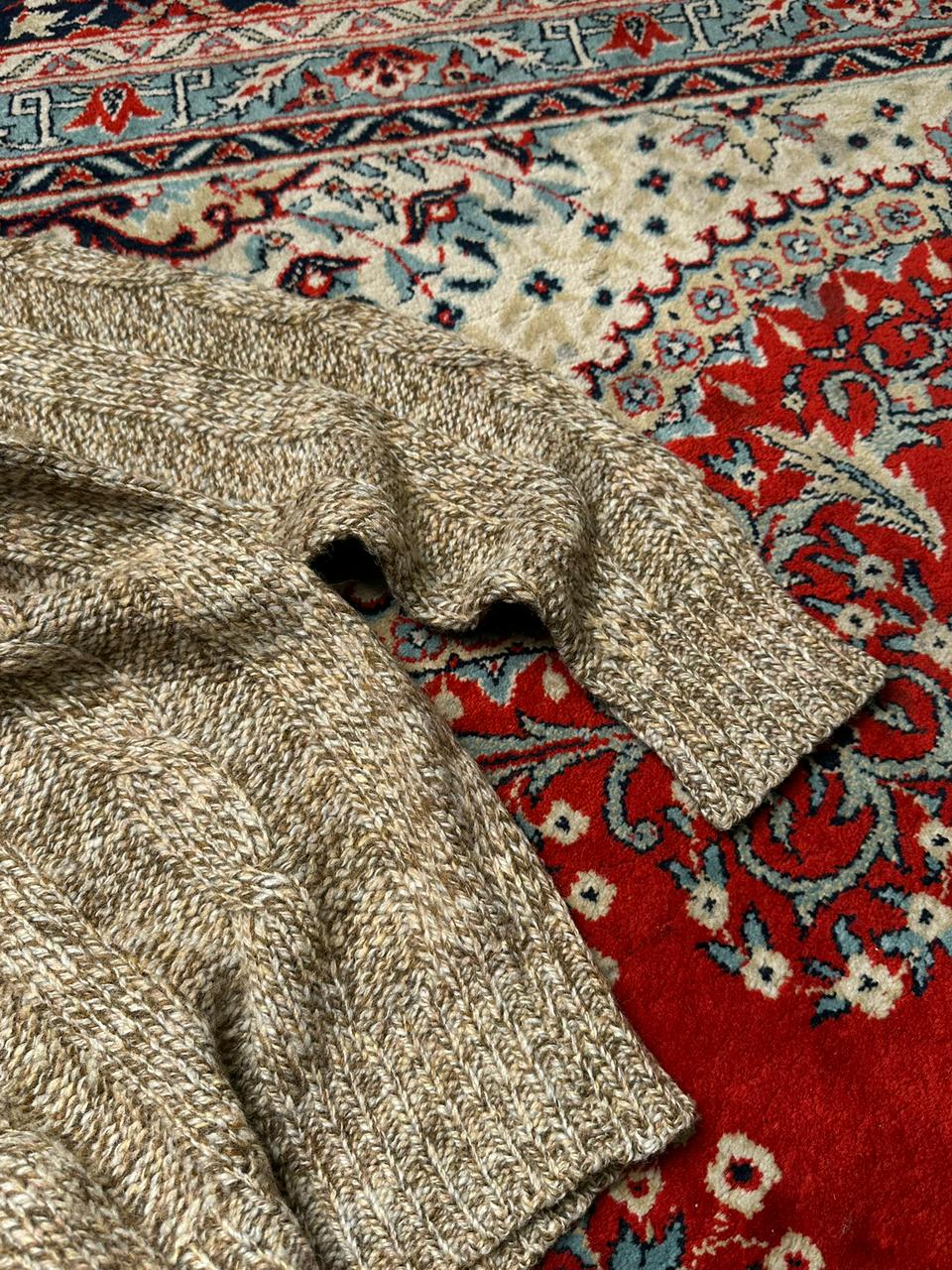 Vintage VAN JAC Chunky Cable Knit V-neck Sweater