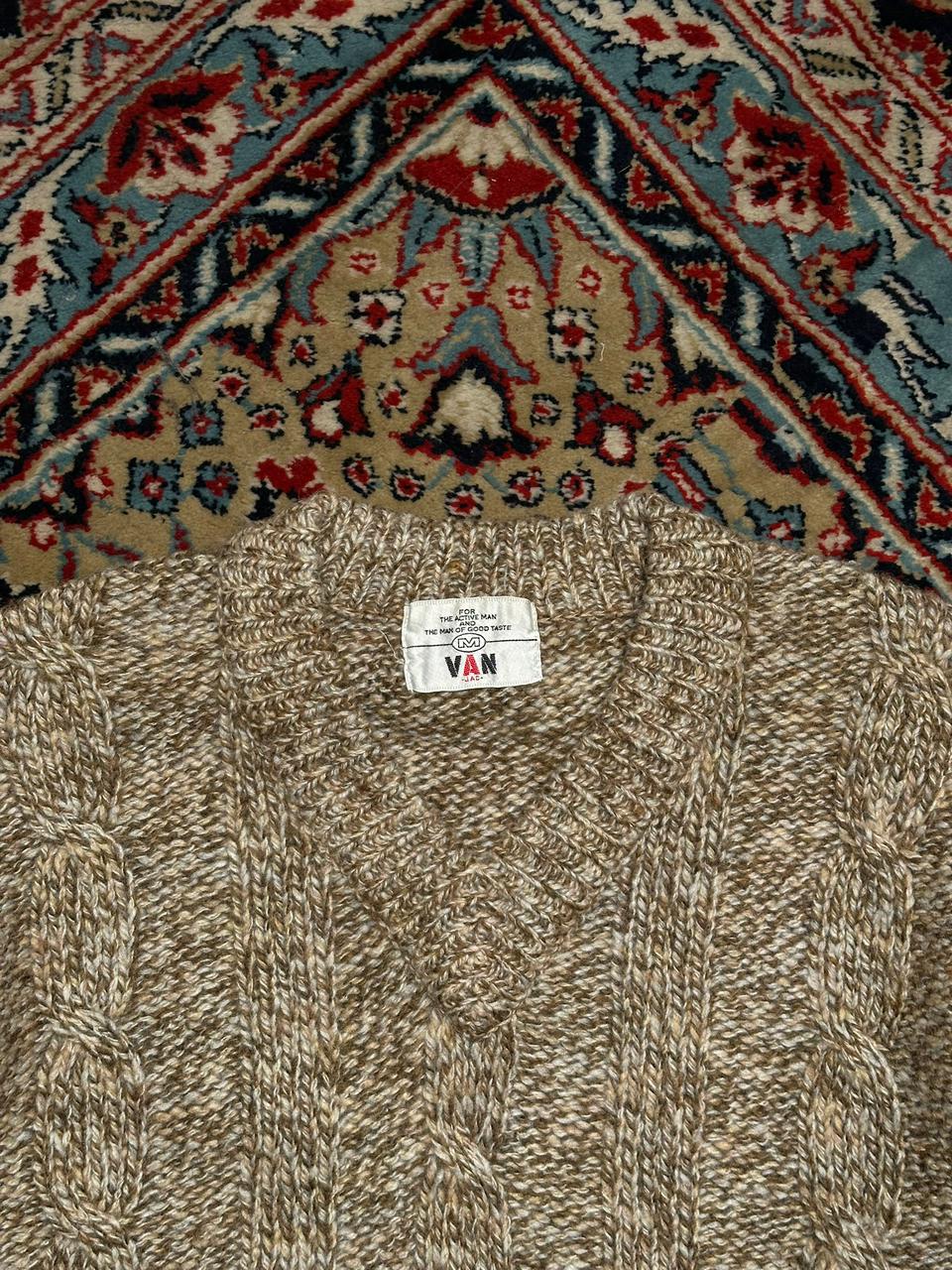 Vintage VAN JAC Chunky Cable Knit V-neck Sweater