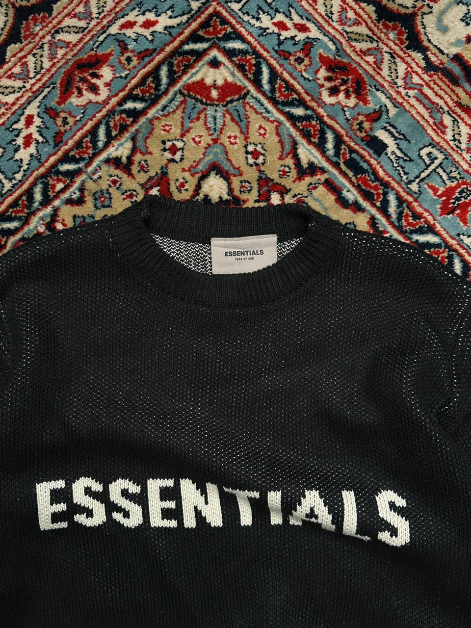 Essentials Fear of God Black Knit Sweater
