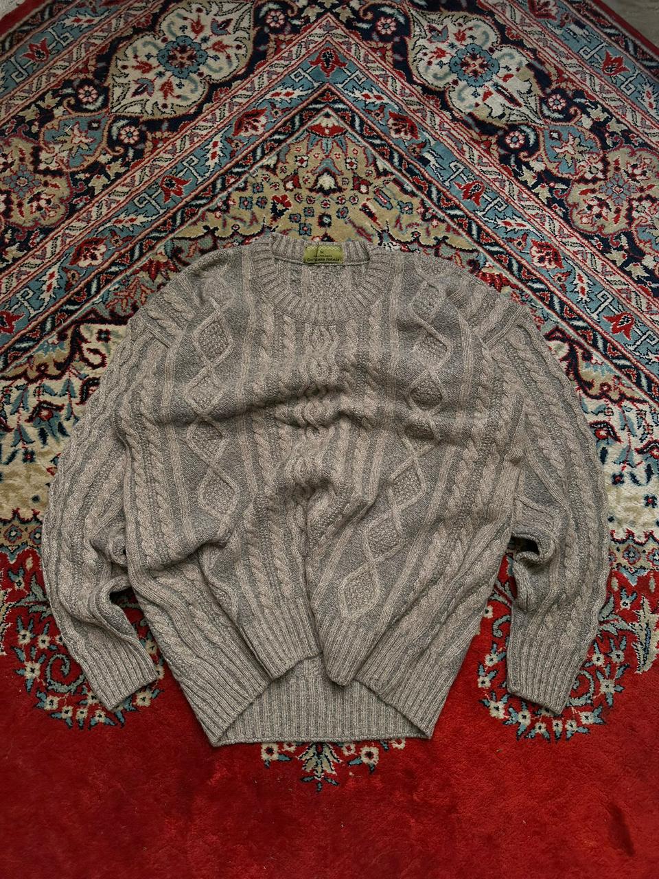 Gentleman Farmer Pure New Wool Cable Knit Sweater