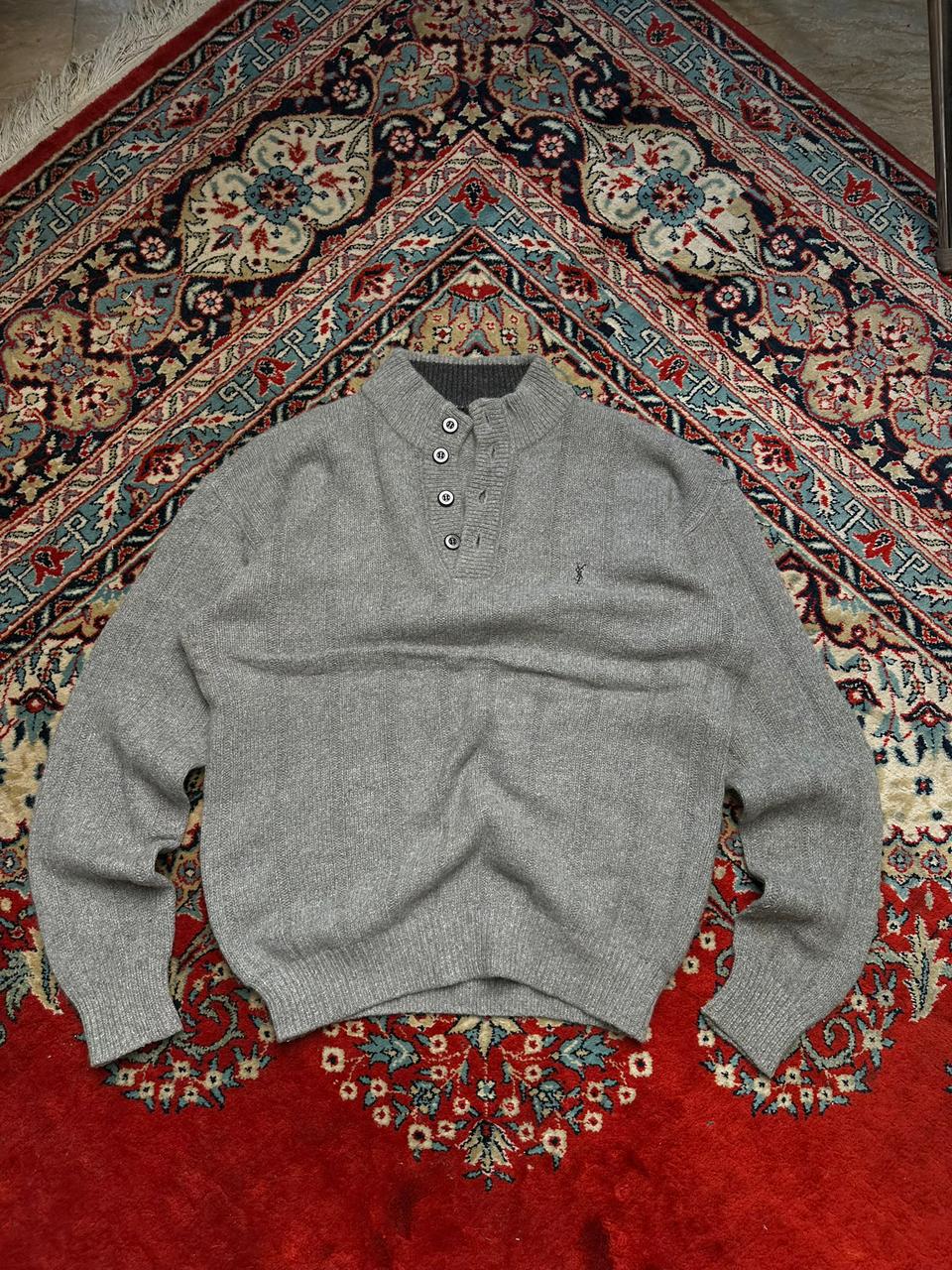 Vintage Yves Saint Laurent YSL Mens Mock Neck Sweater