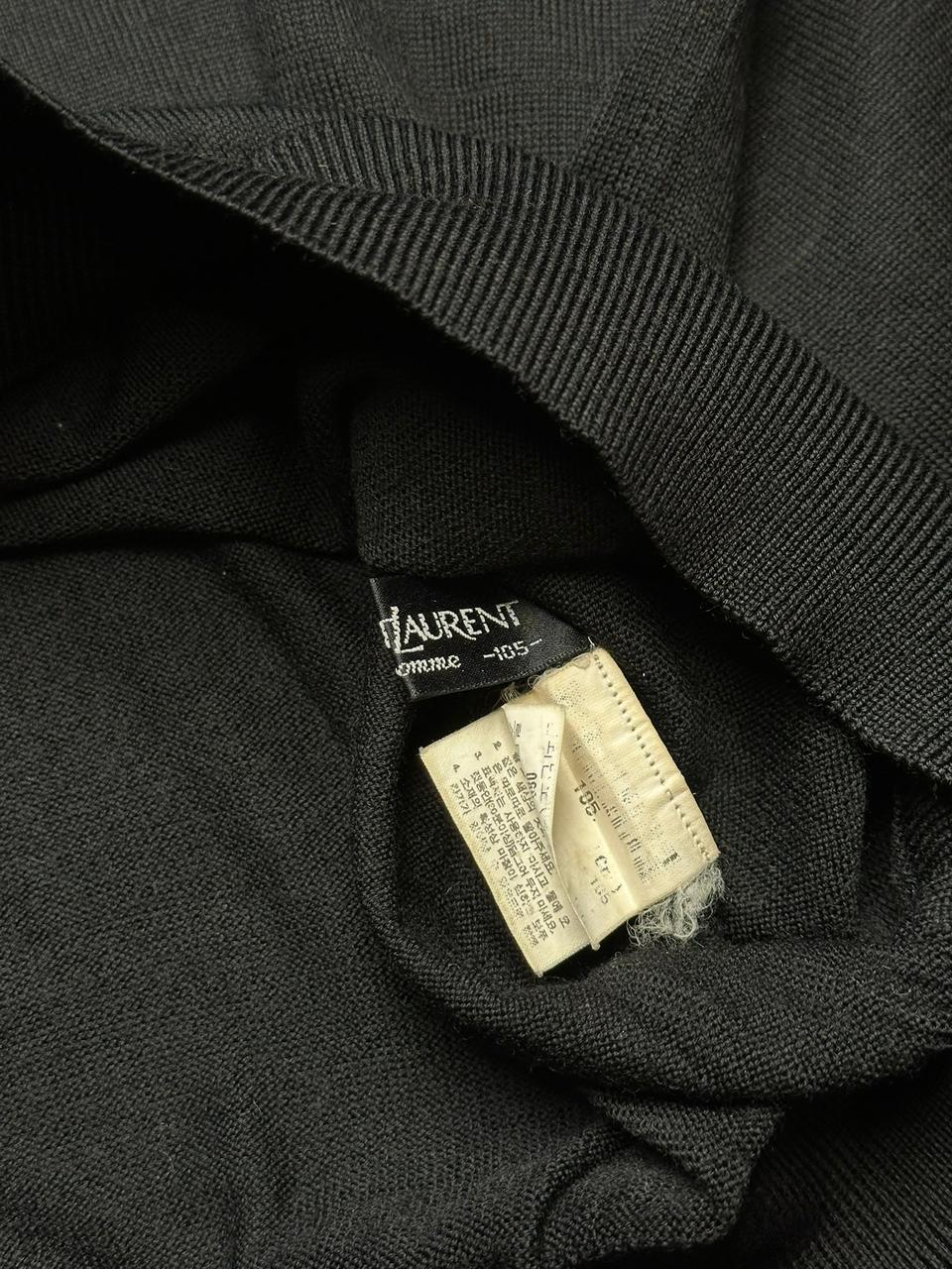 YSL Yves Saint Laurent Black Knit Mock Neck Pullover Sweater