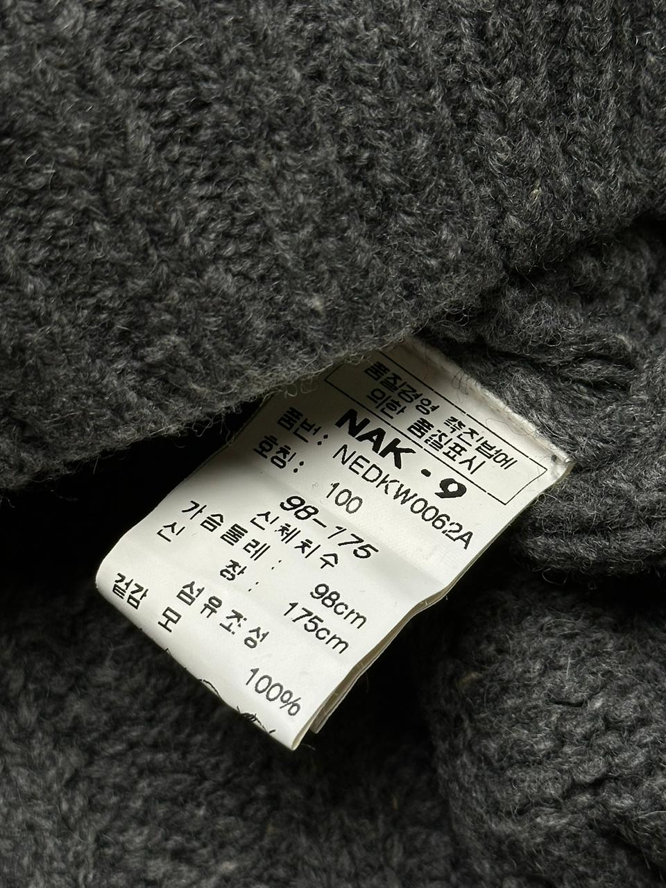 Naknine Gray Cable Knit Wool Sweater