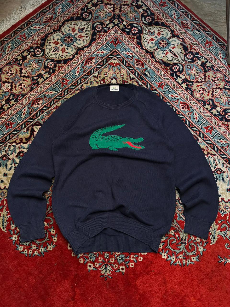 Lacoste VINTAGE Oversized Logo Crewneck Sweater