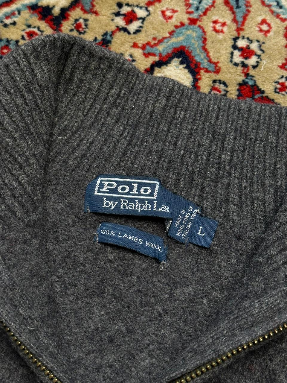 VINTAGE 1996-2001 Polo Ralph Lauren Gray Zip Pullover Sweater