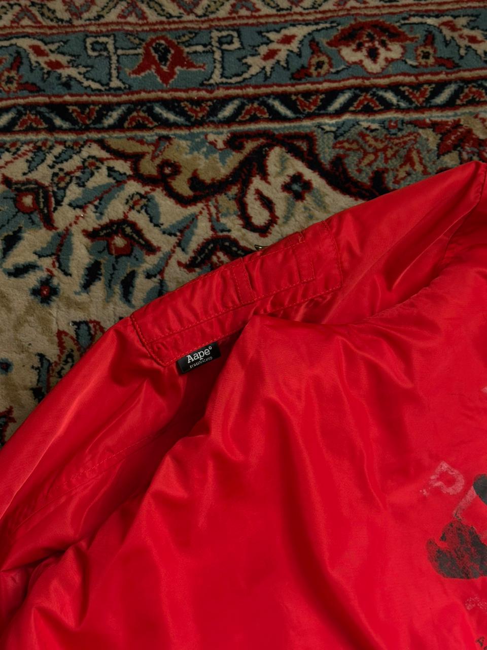 BAPE AAPE Red Camo Reversible Bomber Jacket