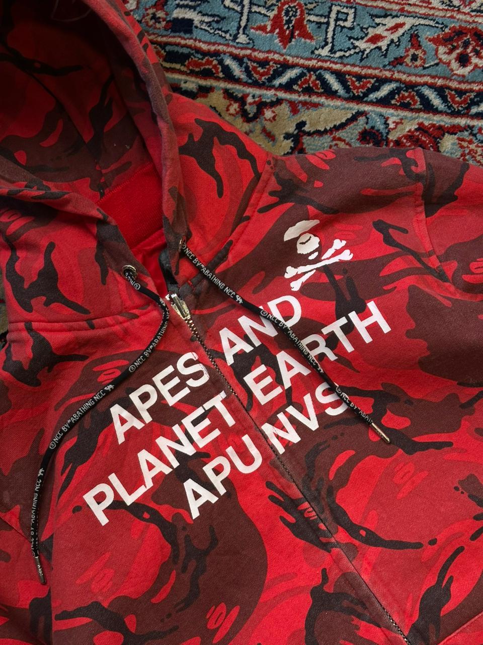 BAPE AAPE Red Camo Reversible Bomber Jacket