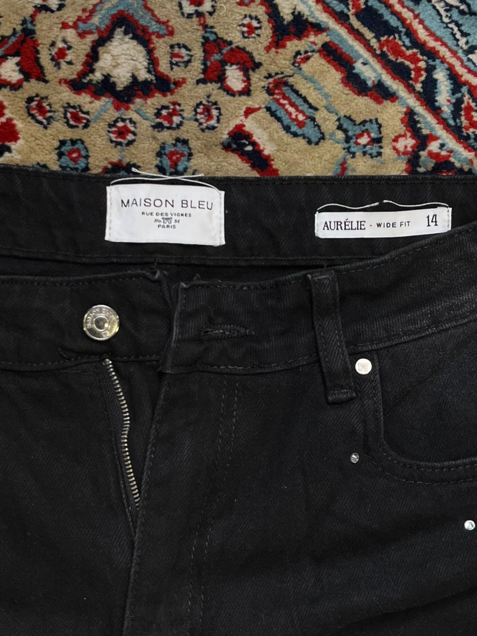 Maison Bleu Paris Aurélie Black Wide Leg Jeans