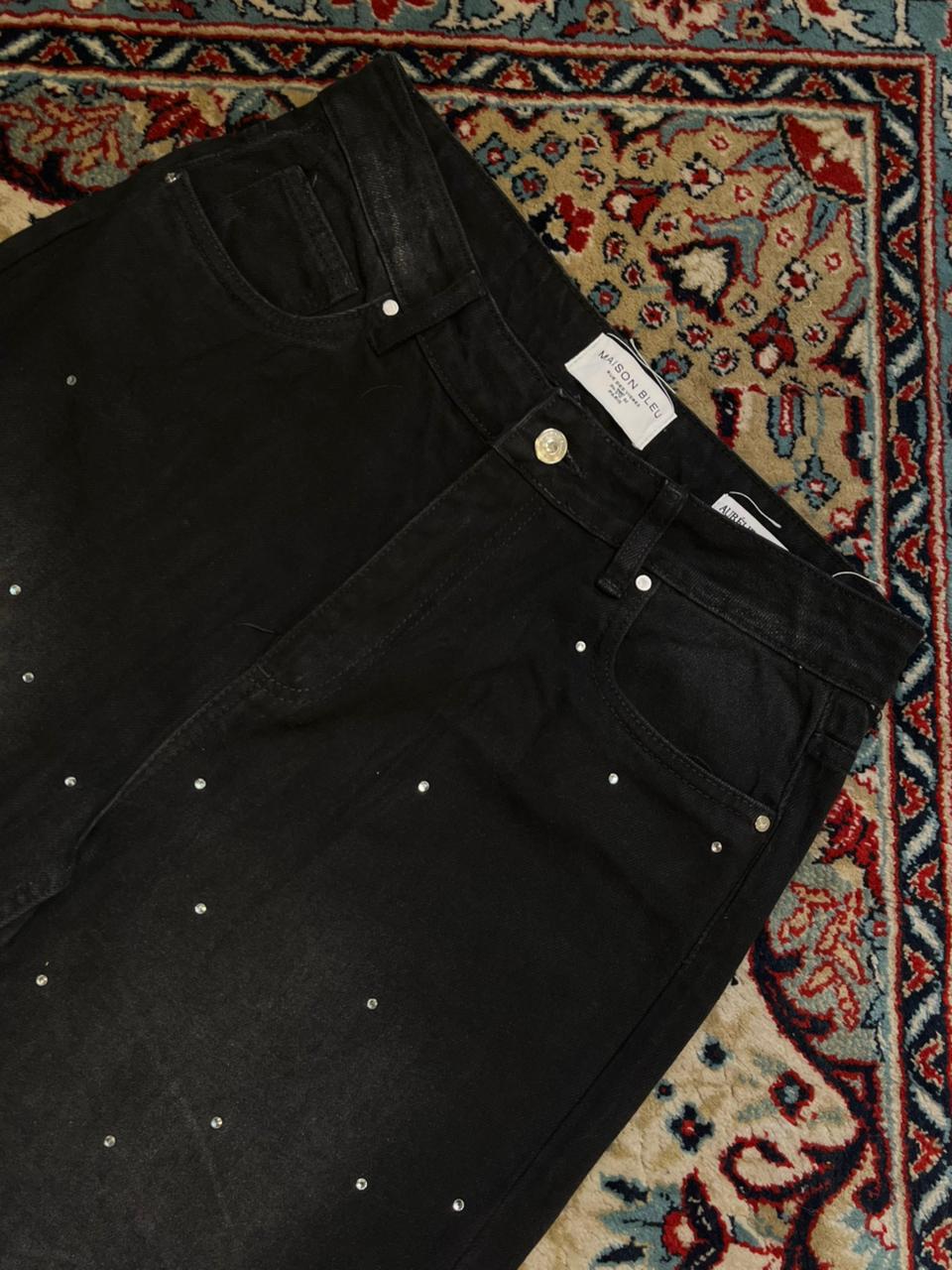 Maison Bleu Paris Aurélie Black Wide Leg Jeans