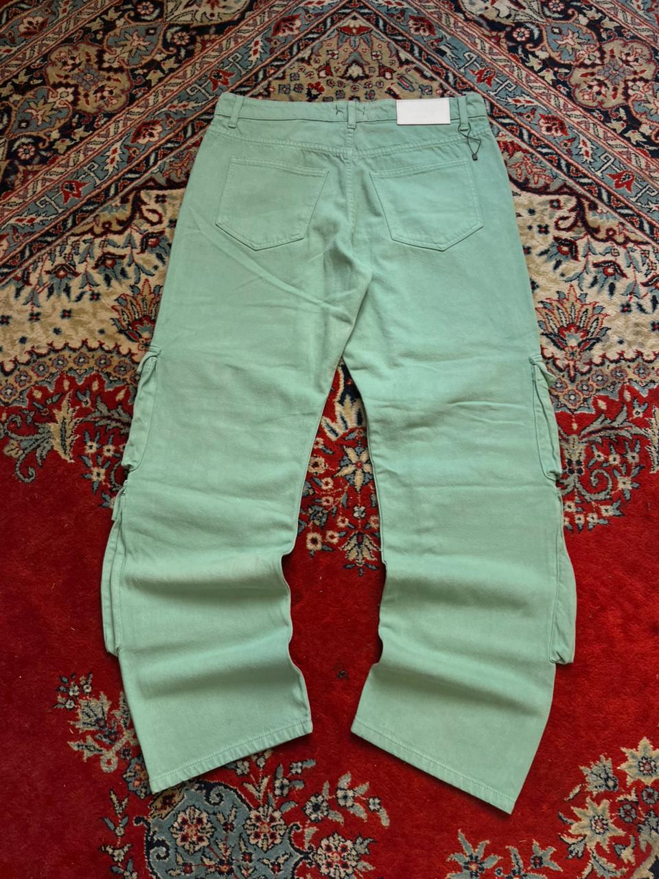 boohooMAN Sage Green Multi Pocket Cargo Pants