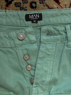 boohooMAN Sage Green Multi Pocket Cargo Pants