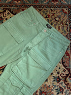 boohooMAN Sage Green Multi Pocket Cargo Pants