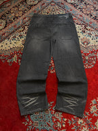 Favela Washed Black Wide Leg Denim Pants